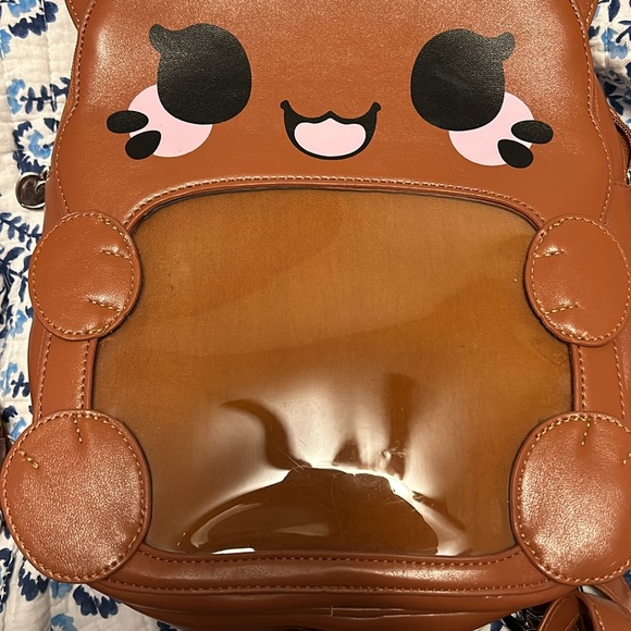 Tasty peach brown cat backpack and coin purse bundle - Picture 2 of 5